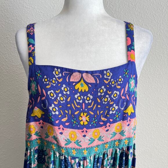 Natural Life Patricia Boho Mini Sun Dress Women's L Relaxed Floral Colorful - Picture 3 of 8